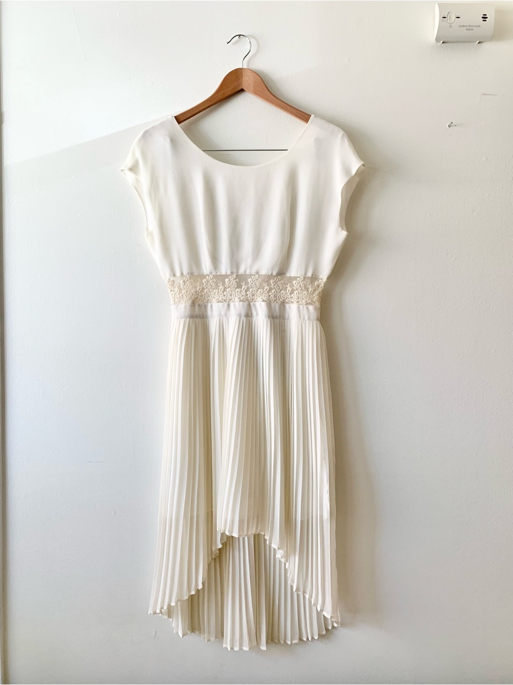 NWT Kimchi Blue Cream Pleated High-Low Dress